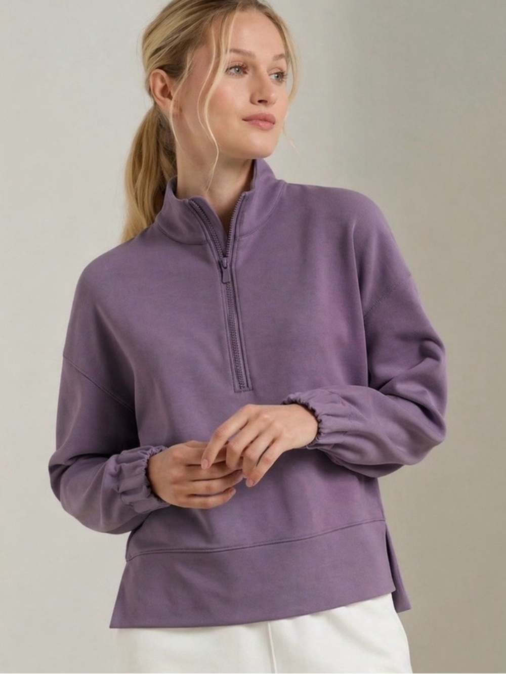 Peter Millar Flora Half Zip Pullover S Purple Modal Blend